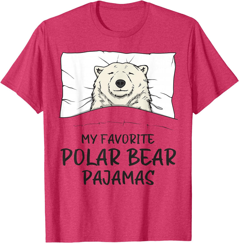 Sleeping & Napping Shirt Gifts Favorite Sleepshirt Favorite Polar Bear Pajamas, Napping Ice Bear Pajama T-Shirt - Red Heather