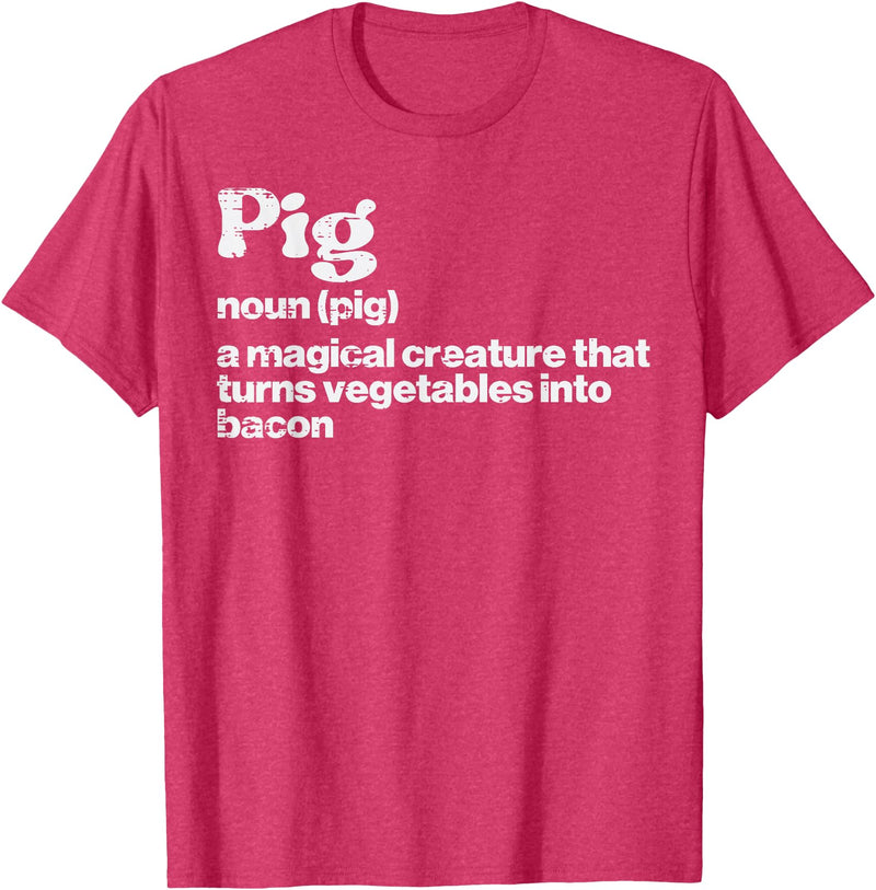 BBQ Barbecue Shirts Men Women Grilling Gifts Pig Definition Bacon Funny Bbq Barbecue Grill Men Women Kids T-Shirt - Red Heather