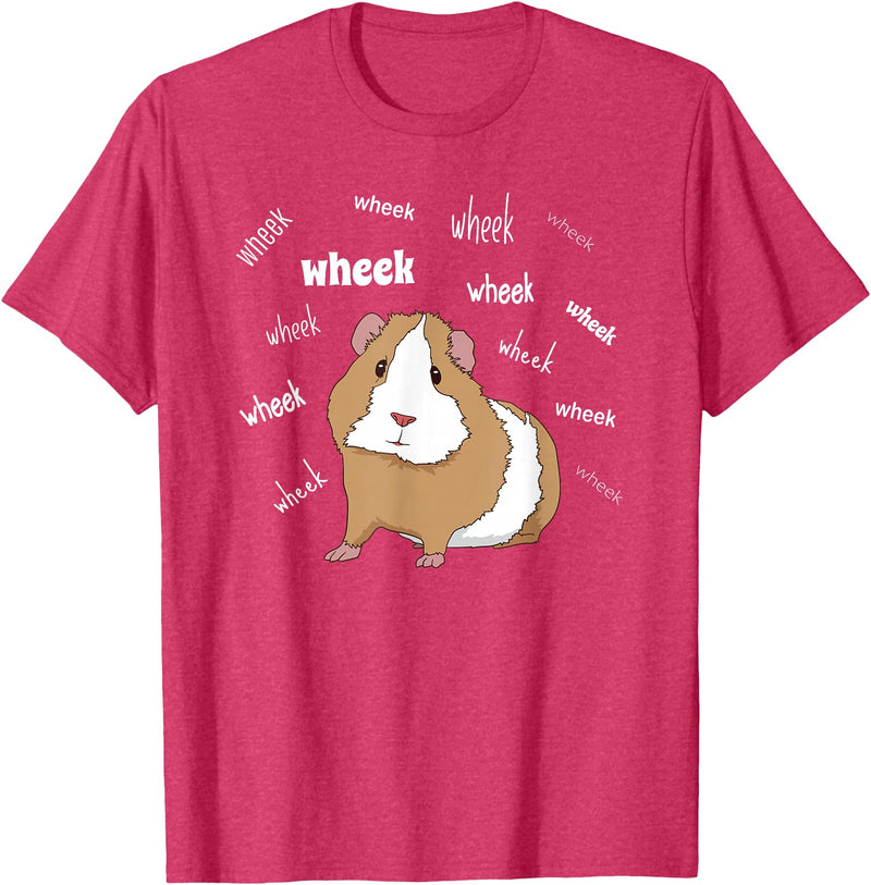 Funny Guinea Pig Tee Gift Animal Pet new kids love Guinea Pig Love Guinea Pig Wheek Wheek Feed Me Guinea Pig T-Shirt - Red Heather