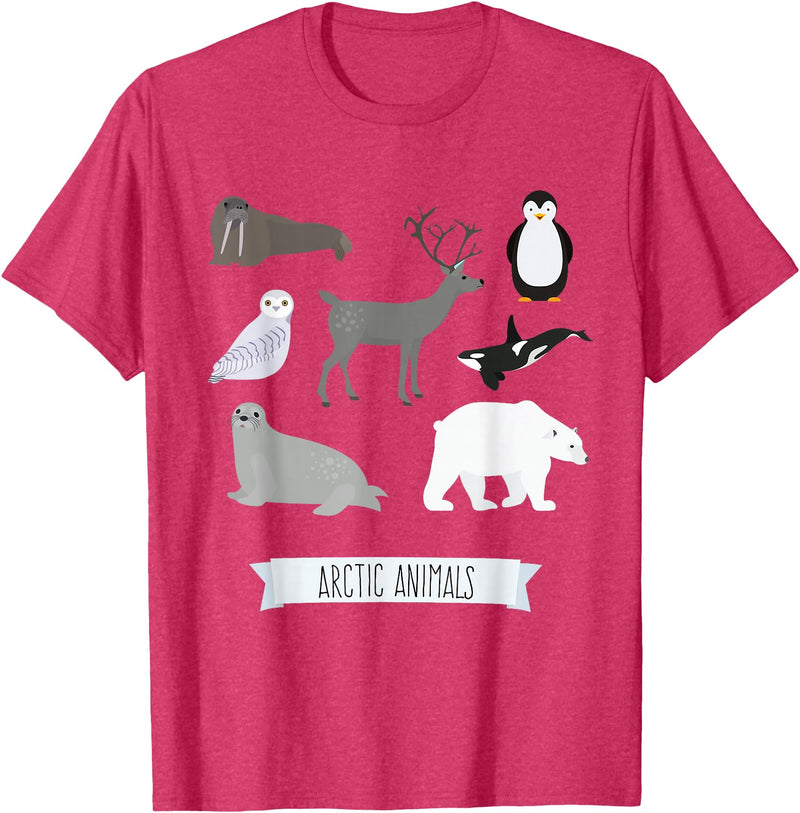 Cute Arctic Animals Co. Arctic Animal Gift Collection Cute Animals Gift for Kids T-Shirt - Red Heather