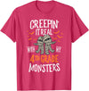 Halloween by Joy Haus Creepin It Real with My 4th Grade Monsters Halloween Teacher T-Shirt - Red Heather