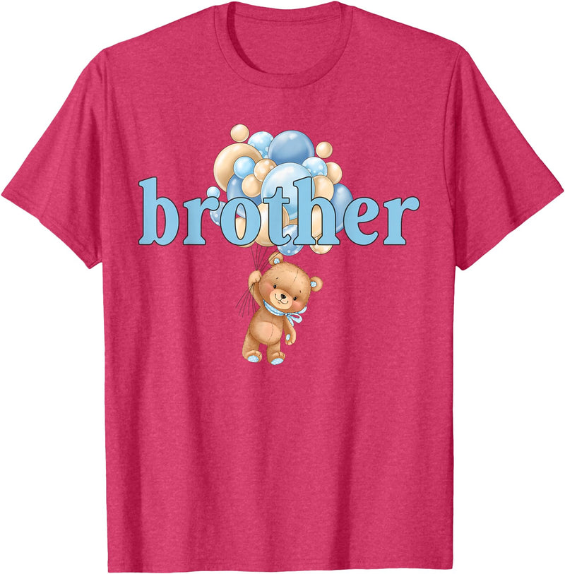 Beary 1st Birthday Boy Teddy Bear Matching Apparel Brother Teddy Bear 1st Birthday Boy Family Matching T-Shirt - Red Heather