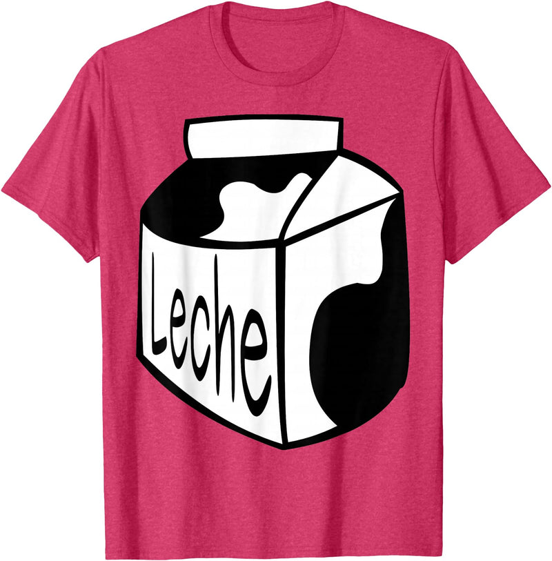 Clever Witty Milk Designs Leche Spanish Milk Carton Dairy Lover T-Shirt - Red Heather