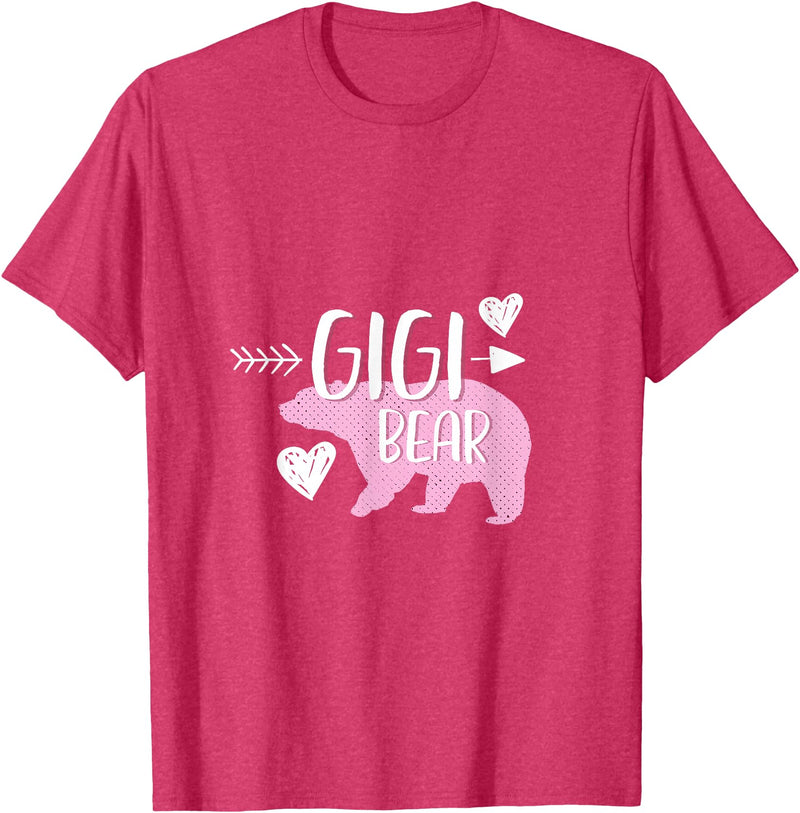 Grandma-Bear Tees Mother's Day Gigi Bear For Your Mom and Grandma Christmas T-Shirt - Red Heather