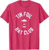 Tin Foil Hat Club with UFO Cow Abduction T-Shirt - Red Heather