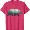 Outdoors Gift Ideas Camping Stuff Men Graphic Tees Misty Forest Bear Silhouette Wildlife Nature Lover T-Shirt - Red Heather