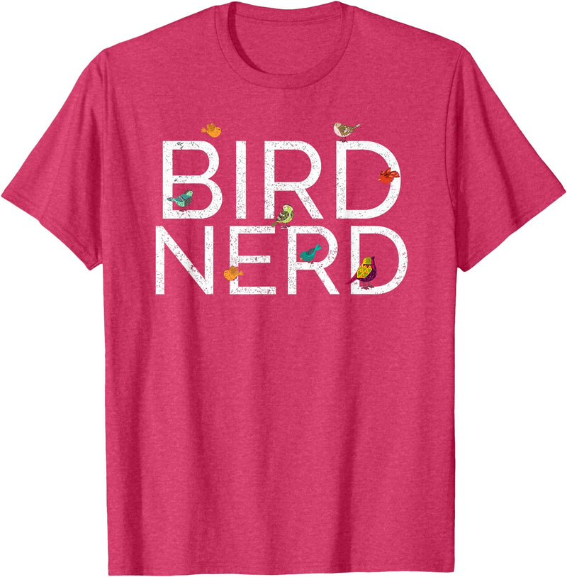 EpicWear Bird Nerd Bird Watcher Watching tshirt T-Shirt - Red Heather
