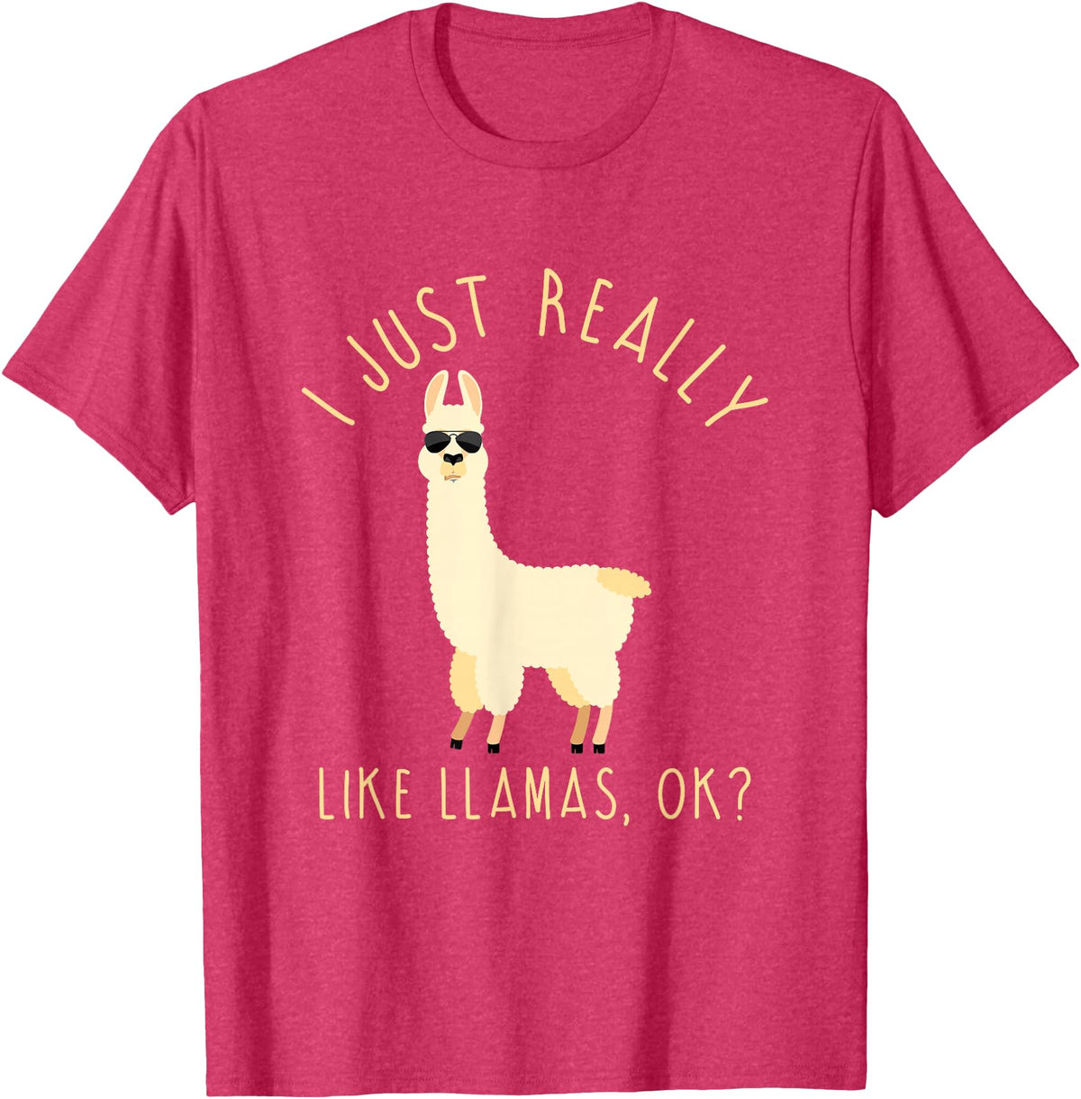 Llama Lovers Apparel Co. I Just Really Like Llamas OK Funny Llama Alpaca T-Shirt T-Shirt - Red Heather