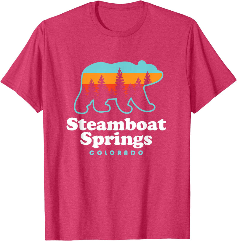 Steamboat Springs Colorado Bear T-Shirt - Red Heather