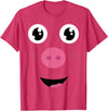 PigLuvvApparel Co. Pig Face Shirt Cute Adult Kids Gift Funny Halloween Costume T-Shirt - Red Heather