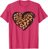 Giraffe Pattern Graphic Apparel Heart Giraffe Print for Giraffe Lover T-Shirt - Red Heather