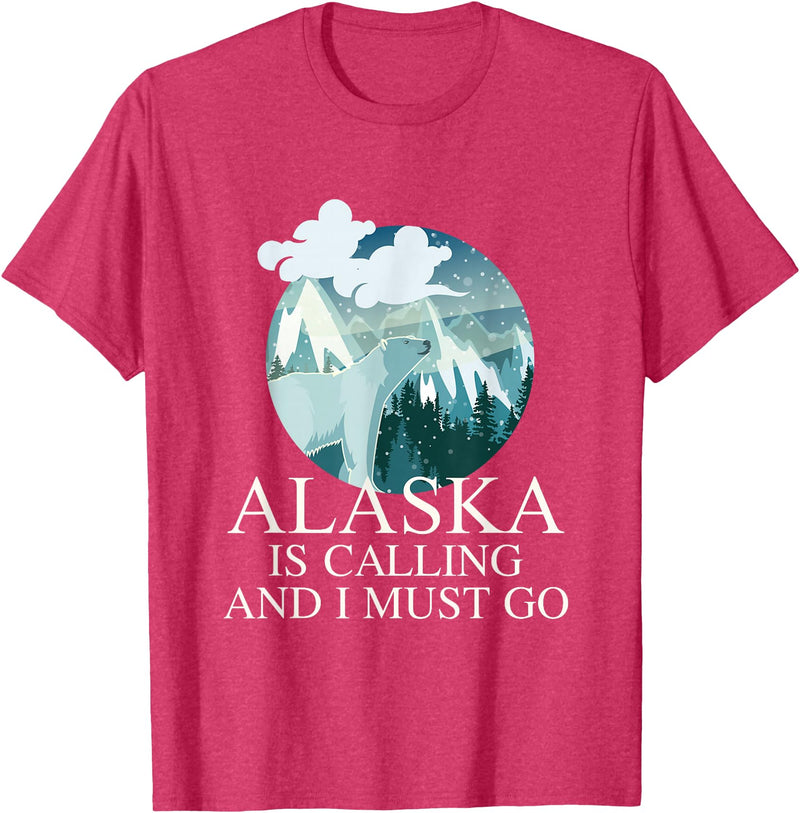 Selena's things Alaska Polar Bear Alaska Is Calling And I Must Go T-Shirt - Red Heather