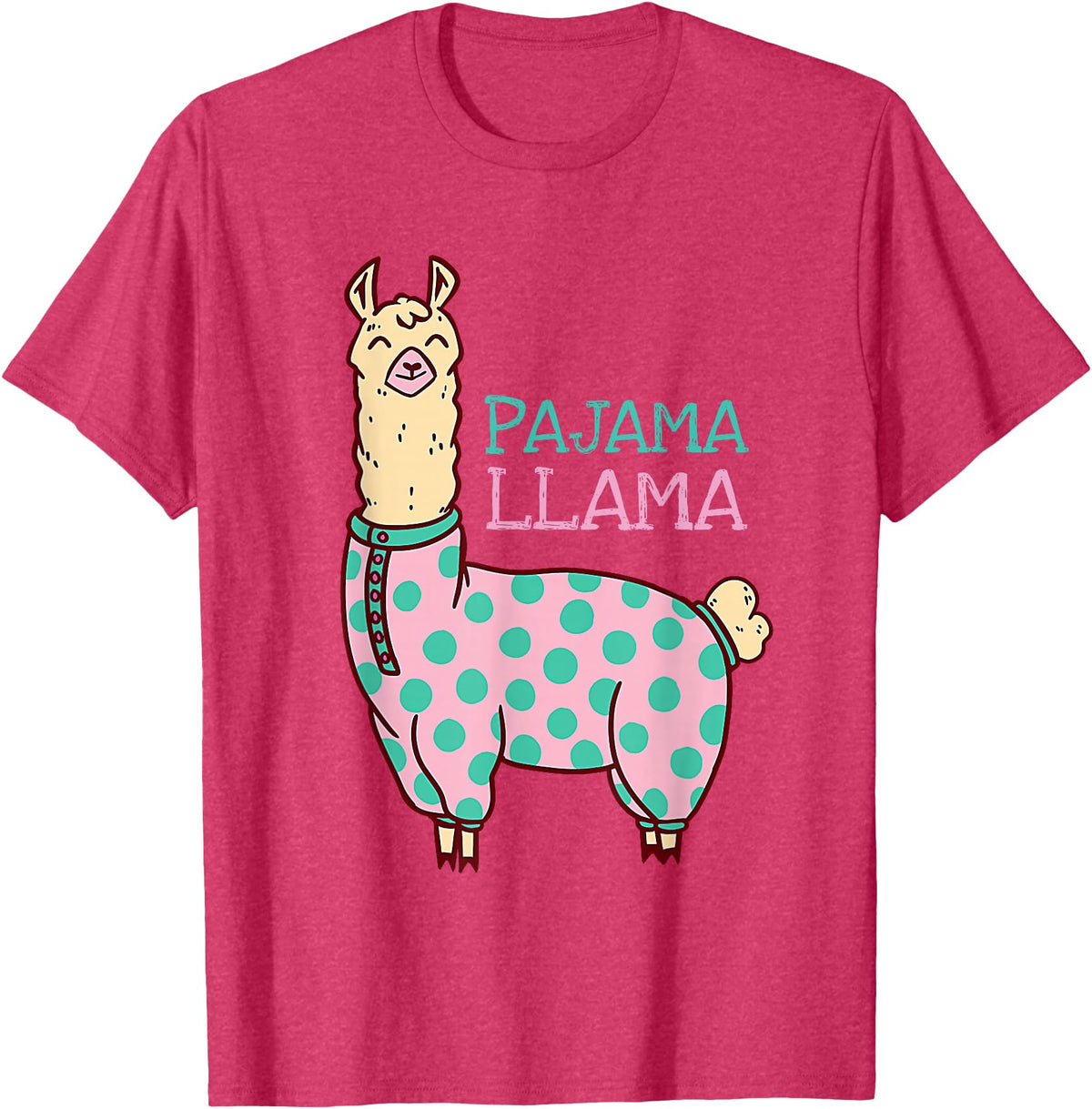 Cool Llama lovers Pyjama day Pajama Llama Cute Llama Pajama Alpaca Kids Women Girl T-Shirt - Red Heather