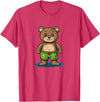 Teddy Bear swim trunks Cool Swim Trunks Teddy Bear Costume for Boys and Girls T-Shirt - Red Heather