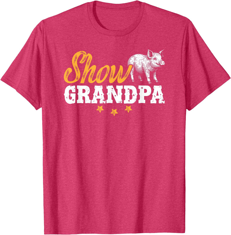 Pig Show Grandpa Father's Day Pig Show Grandpa Pig Show Grandfather T-Shirt - Red Heather