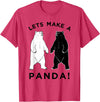 Make Panda Apparel Lets Make A Panda Tee, Funny Bear Graphic T-Shirt T-Shirt - Red Heather
