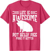 Pot Belly Pig Clothing & Pig Stuffed Animal Pot Belly Pig Enrichment Toys Pig Food Pot Belly Pig Lover T-Shirt - Red Heather