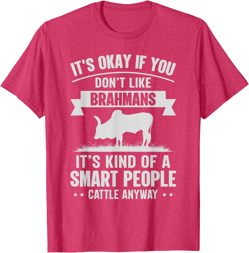 Funny Brahmans Gift for Men & Rancher Smart People Cattle Farmer - Cow Breeds Brahmans T-Shirt - Red Heather