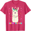 Llamazing Birthday Party Outfit Llama Lovers Birthday Girl Cute Llama Alpaca Kids Llamazing T-Shirt - Red Heather
