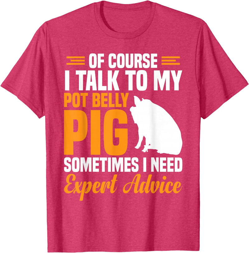 Pot Belly Pig Clothing & Pig Stuffed Animal Pig Feed Toy Pot Belly Pig Lover T-Shirt - Red Heather