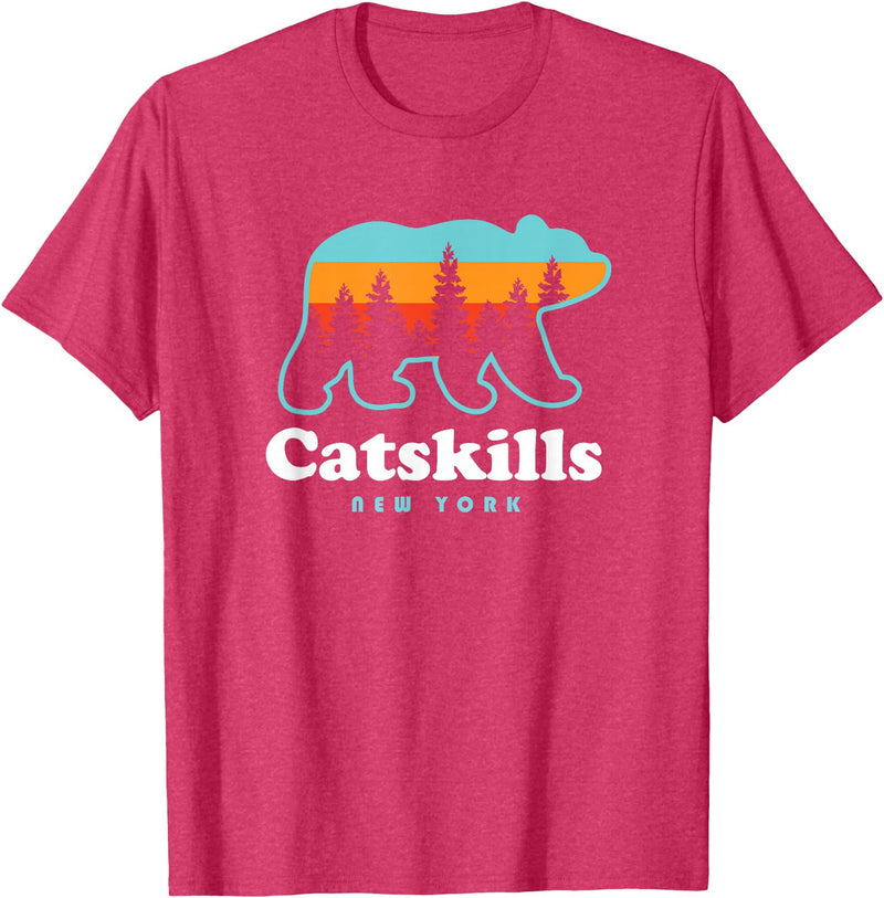 Catskill Mountains Catskills NY Bear Mountains Camping Hiking New York T-Shirt - Red Heather