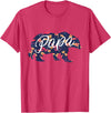 Bahaa's Tee Best Daddy Ever, I Love You Dad, Floral Papa Bear Graphic T-Shirt - Red Heather