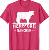 Farm and Hereford Cow for Men and Cattle Clothing Hereford Rancher - Hereford Cow For Cattle Farmer T-Shirt - Red Heather