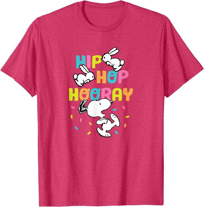 Easter Snoopy Rabbits Hip Hop Hooray T-Shirt in Red Heather