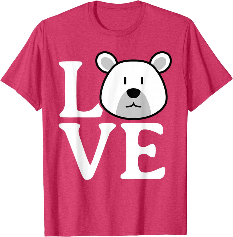 Polar Bear Design for Polar Bear Lovers LOVE Polar Bear Stuff Polar Bear Lover Stuff | Polar Bear T-Shirt - Red Heather