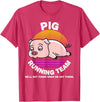 Running Shirts by CrushRetro Funny Farm Pig Running Team Shirt Kids Men Women Gift T-Shirt - Red Heather