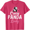 Panda Gifts and Acessories Crazy Panda Lady Panda Bear Lover T-Shirt - Red Heather