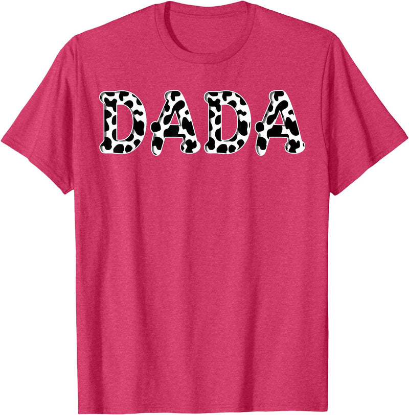 Cow Pattern Print Family Matching Birthday Apparel Cow Dada Birthday Family Matching Girl Boy Farm Birthday T-Shirt - Red