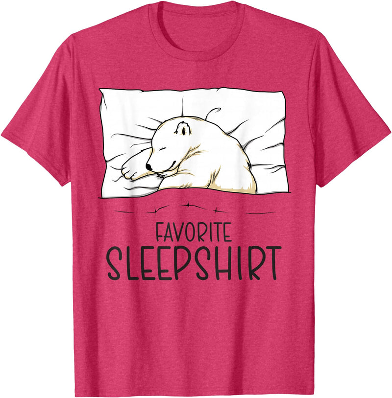 Sleeping & Napping Shirt Gifts For Nap Lovers Favorite Sleepshirt, Napping Polar Bear Pajama T-Shirt - Red Heather