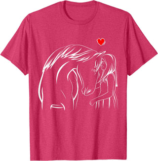 Cute Horse Owner Gifts Horse Lover Girl Horseback Riding Women T-Shirt - Red Heather