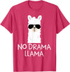 No Drama No Pob-Llama Alpaca Gifts No Drama Llama Alpaca with Sunglasses Llama Lovers Gift T-Shirt - Red Heather