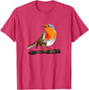 Robin Bird Ornithology Nerd Birding Watcher Robin Bird T-Shirt - Red Heather