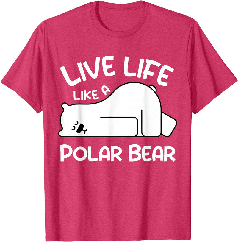 Kids Polar Bear Design Kids Polar Bear Stuff | Live Life Like a Polar Bear T-Shirt - Red Heather