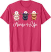 Highland Cow Nurse Life Costume Cute Highland Cow Nurse Life Farm Animal Lover Nursing T-Shirt - Red Heather