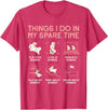 Things I Do in My Spare Time Bunny Rabbit T-Shirt in Red Heather