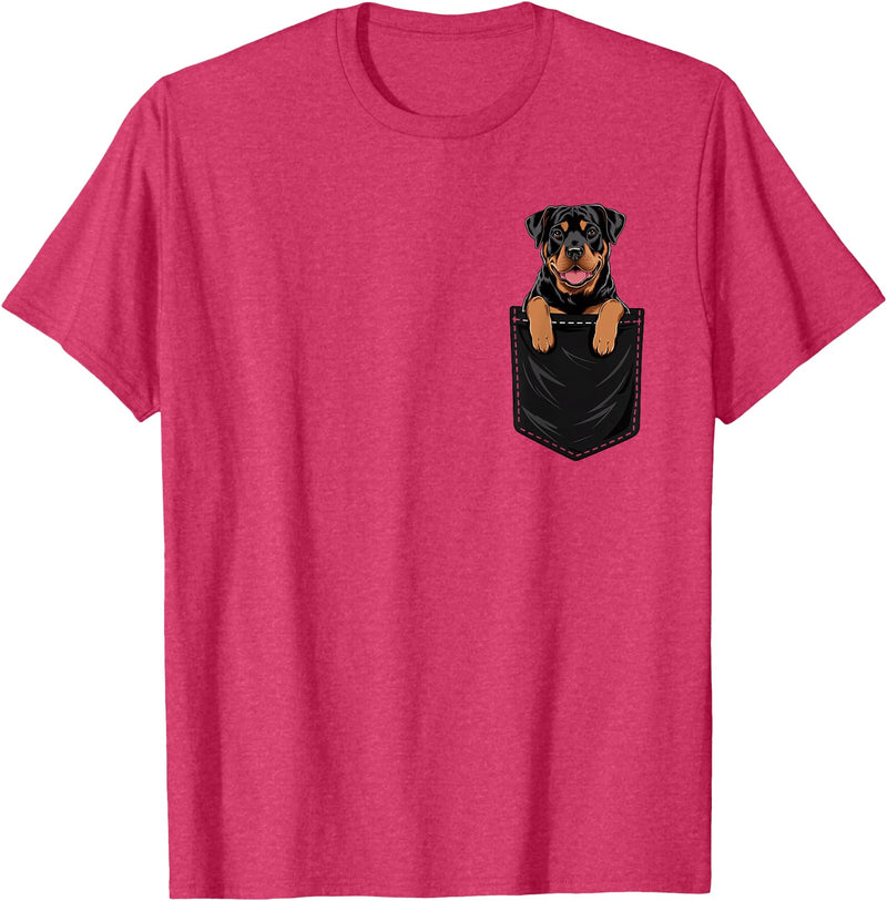 RottweilersBests Funny Rottweiler In Pocket Dog Mom Dad T-Shirt - Red Heather