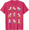 Sporty Animals & Meditating Pets Pig Yoga T-Shirt Funny Piglets In Yoga Poses Sports Tee T-Shirt - Red Heather