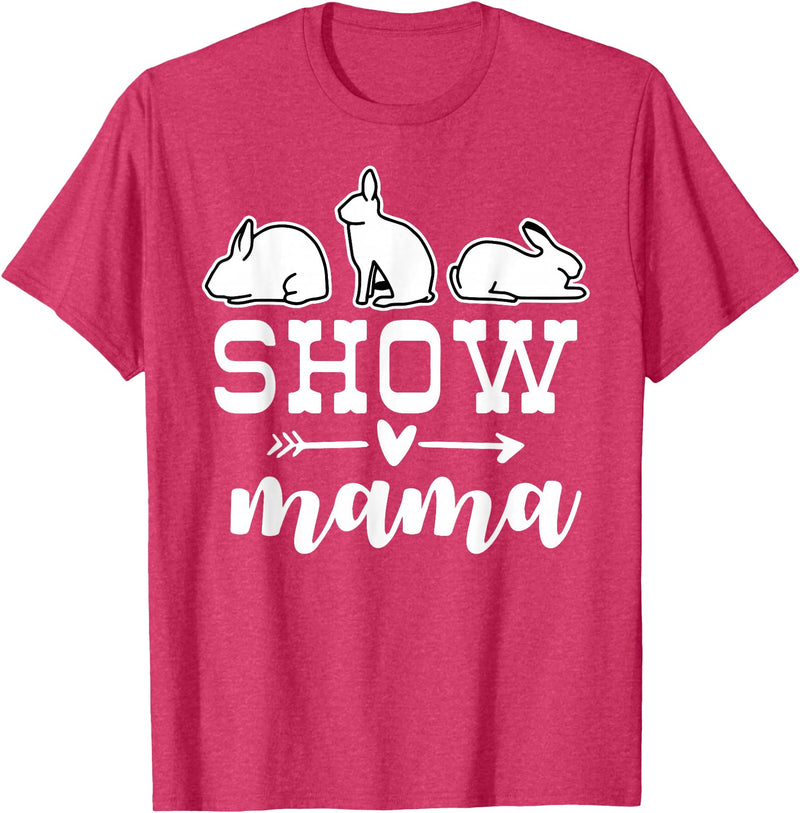 Show Rabbit Mom Mama T-Shirt in Red Heather