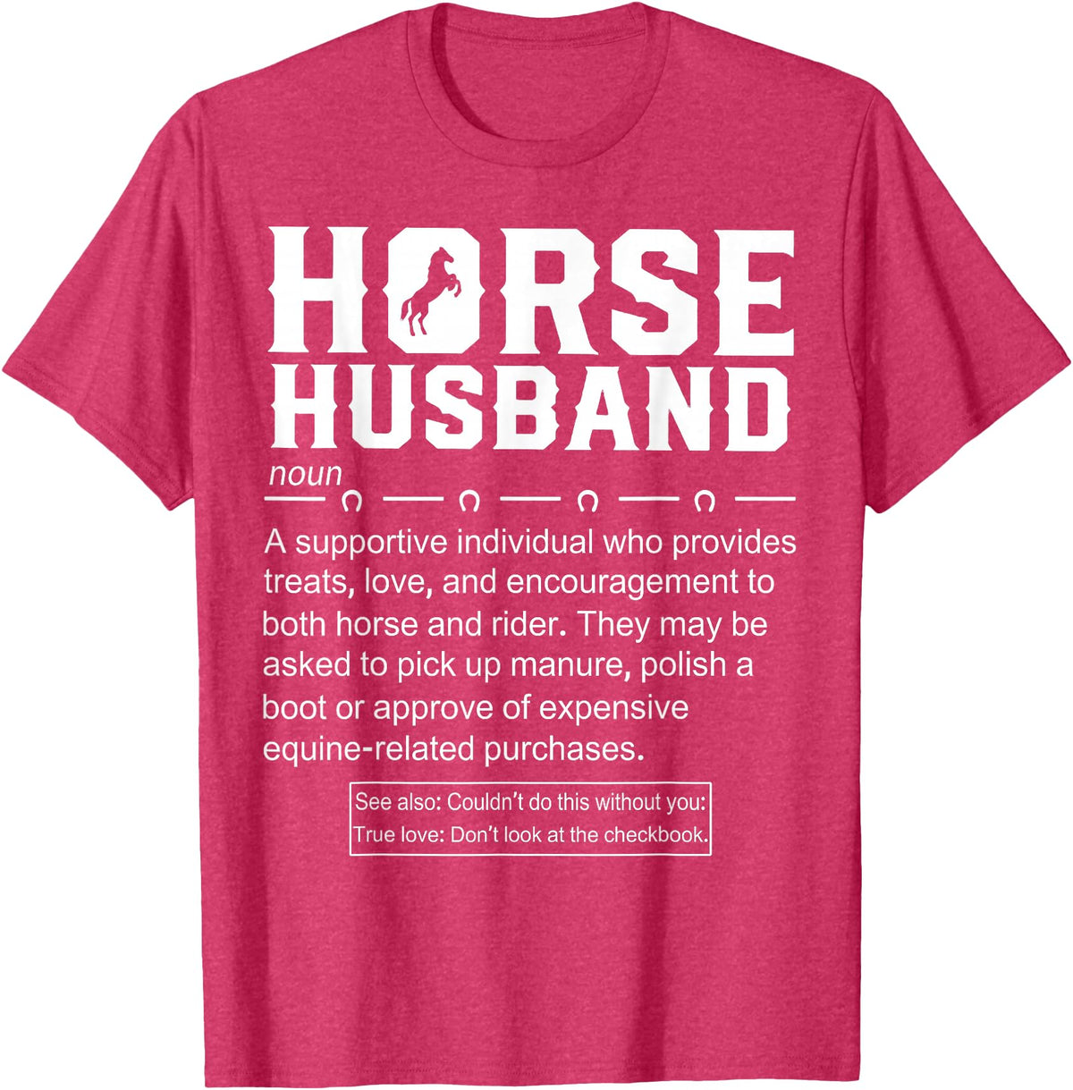 Funny Horse Husband Definition Tee Shirt Horse Husband Definition T-Shirt - Red Heather