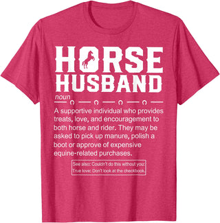 Funny Horse Husband Definition Tee Shirt Horse Husband Definition T-Shirt - Red Heather