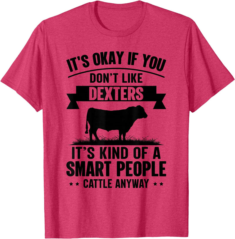 Funny Dexters Gift for Men & Rancher Smart People Cattle Farmer - Cow Breed Dexters T-Shirt - Red Heather