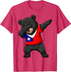 Taiwan Dabbing Bear Flag Tees Taiwan Formosan Bear Dab Pose T-Shirt - Red Heather