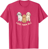 3 Cute Lop Bunnies Love Design for Bunny Owners T-Shirt in Red Heather