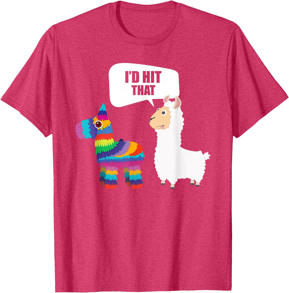 VepaDesigns Cinco De Mayo Shirt Mexican Gift Llama Id Hit That Pinata Mexican Funny Cinco de Mayo Gift T-Shirt - Red Heather