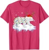 Cute Christmas Lights Santa Reindeer Polar Bear Santa Reindeer Polar Bear Christmas Light Santa Polar Bear T-Shirt - Red Heather