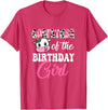 Vintage Retro Birthday Godfather Of The Birthday Girl Farm Cow 1St Birthday Girl T-Shirt - Red Heather